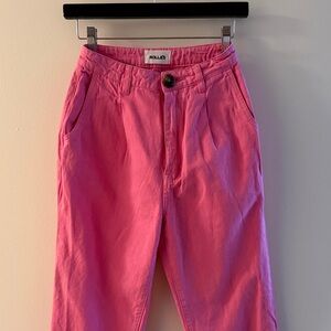 Rollas Pink Pleated Chinos
